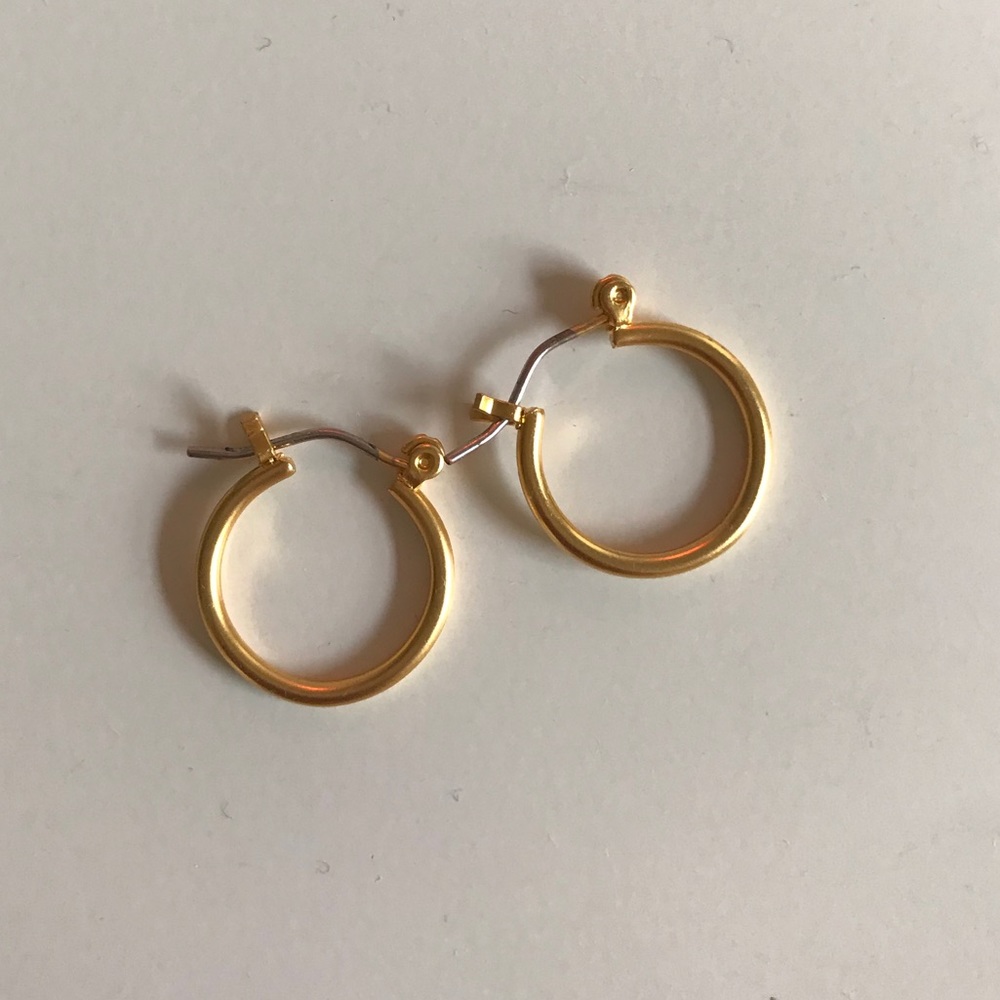 Vintage 70s 14K Gold Plated Hoops